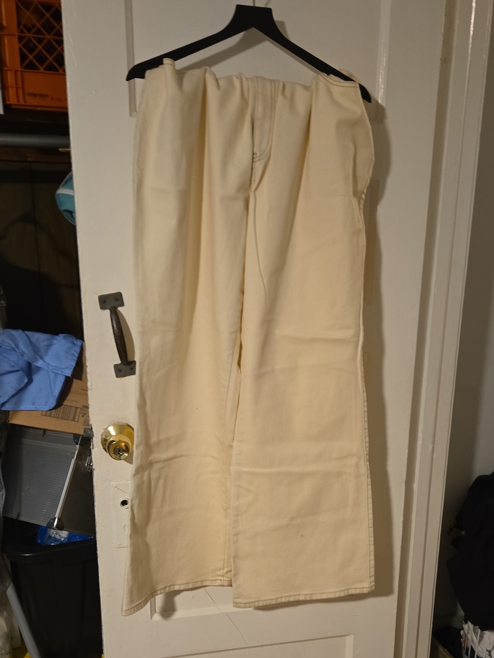 Cream Wide-Leg Women's Trousers